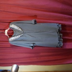 JJs House Gray High-Low Dress with Satin Detail